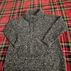 Burgundy and grey, tweed sweater